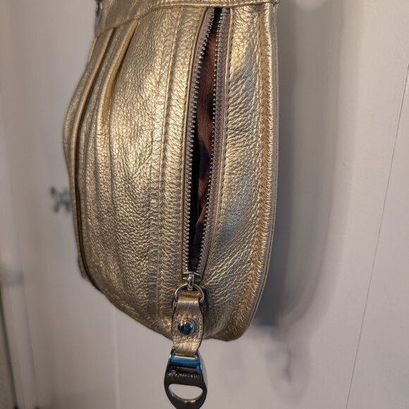 EUC B. Makowsky Gold Crossbody Bag with Luxurious Shimmer - Picture 9 of 16
